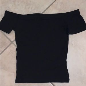 Off the shoulder black crop top